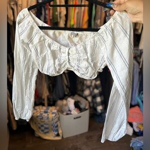 Cropped Bandeau Long Sleeve Shirt